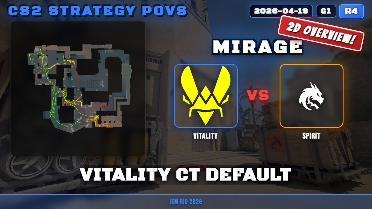 Vitality CT Default, dealing Con vs Spirit - Mirage - IEM Rio 2026