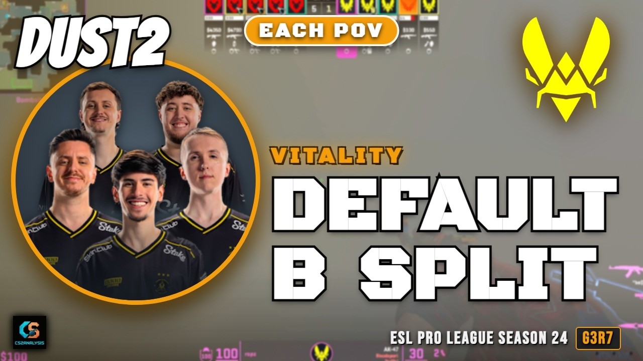 Vitality Default B Split vs MOUZ - Dust2 - ESL Pro League Season 24