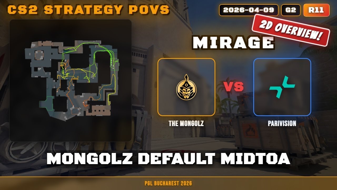 MongolZ Default MidToA, sneak window vs The MongolZ - Mirage - PGL Bucharest 2026