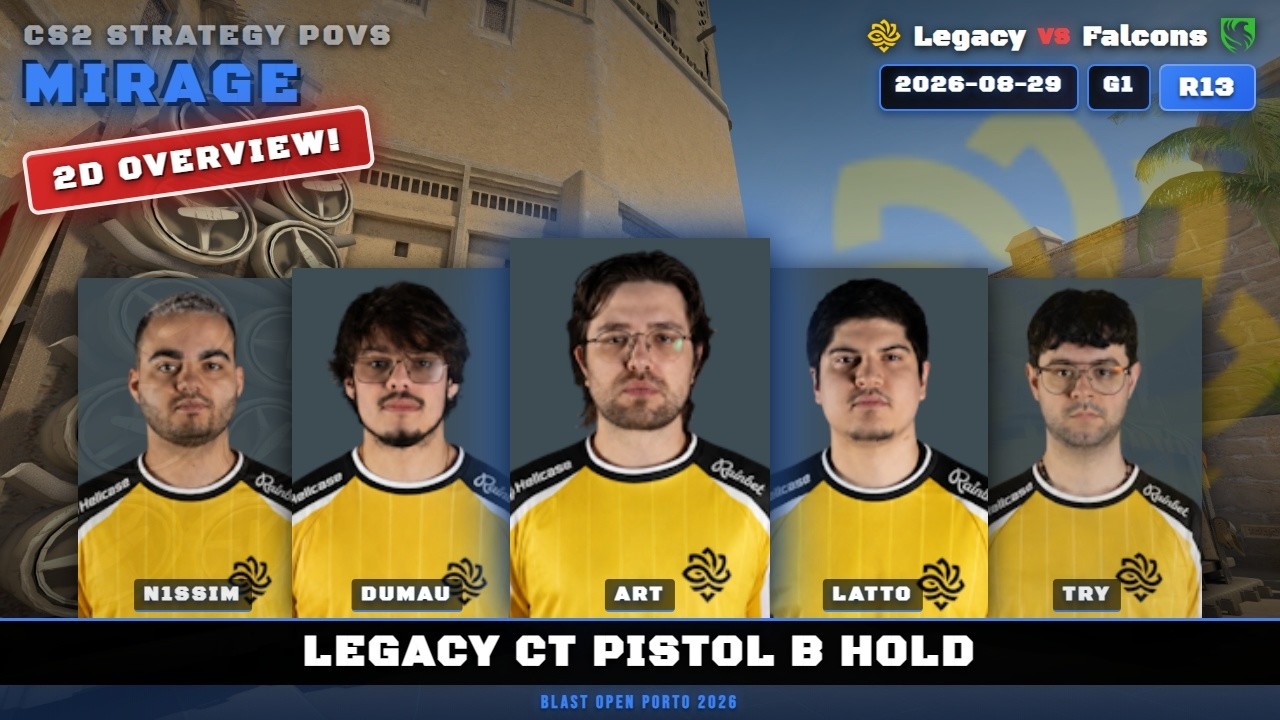 Legacy CT Pistol B Hold vs Falcons - Mirage - BLAST Open Porto 2026