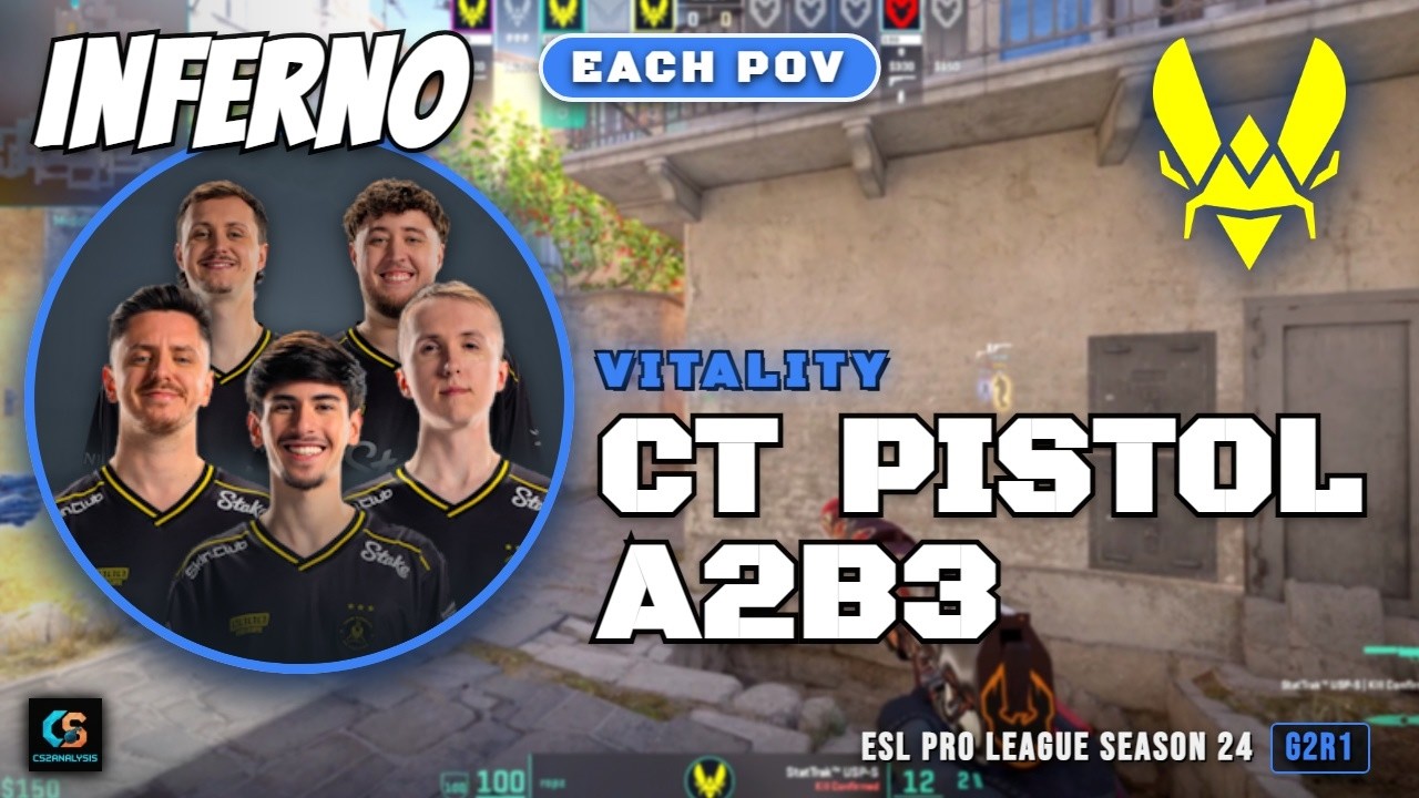 Vitality CT Pistol A2B3 vs MOUZ - Inferno - ESL Pro League Season 24