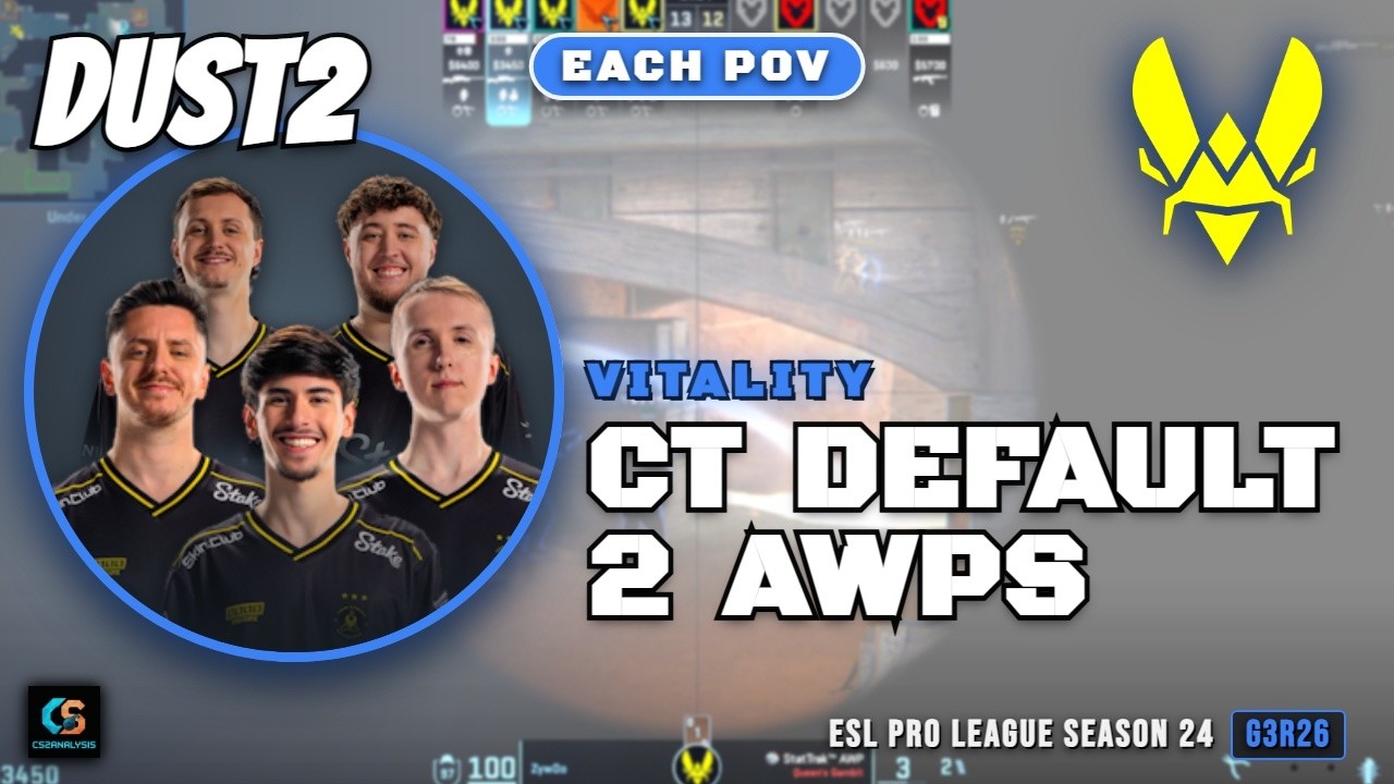 Vitality CT Default 2 AWPs vs MOUZ - Dust2 - ESL Pro League Season 24