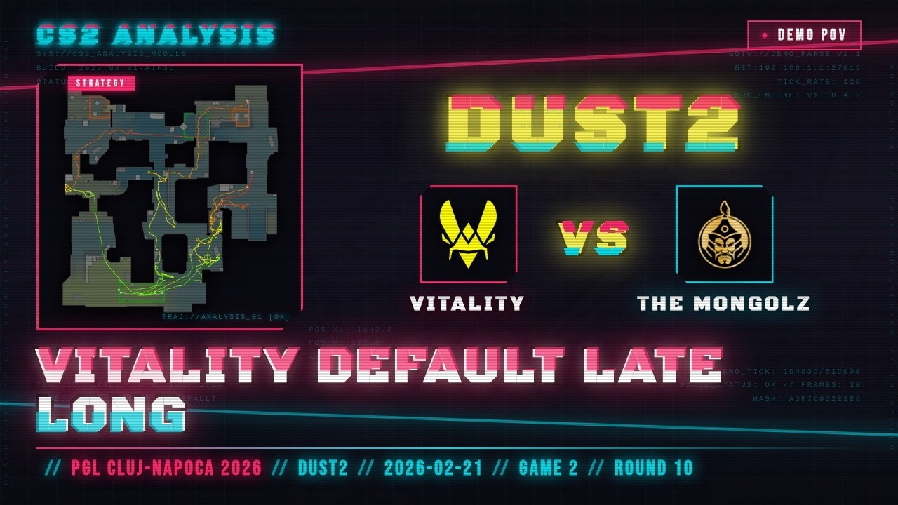Vitality Default Late Long vs The MongolZ - Dust2 - PGL Cluj-Napoca 2026