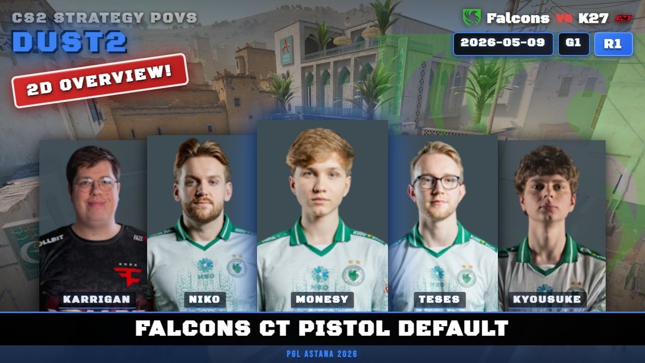 Falcons CT Pistol Default vs K27 - Dust2 - PGL Astana 2026