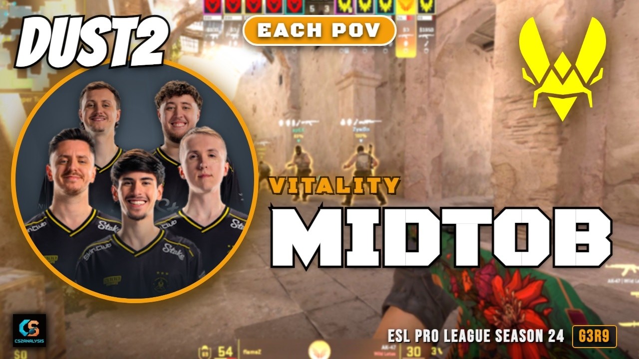 Vitality MidToB vs MOUZ - Dust2 - ESL Pro League Season 24