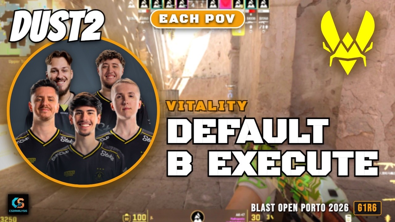Vitality Default B Execute vs MOUZ - Dust2 - BLAST Open Porto 2026