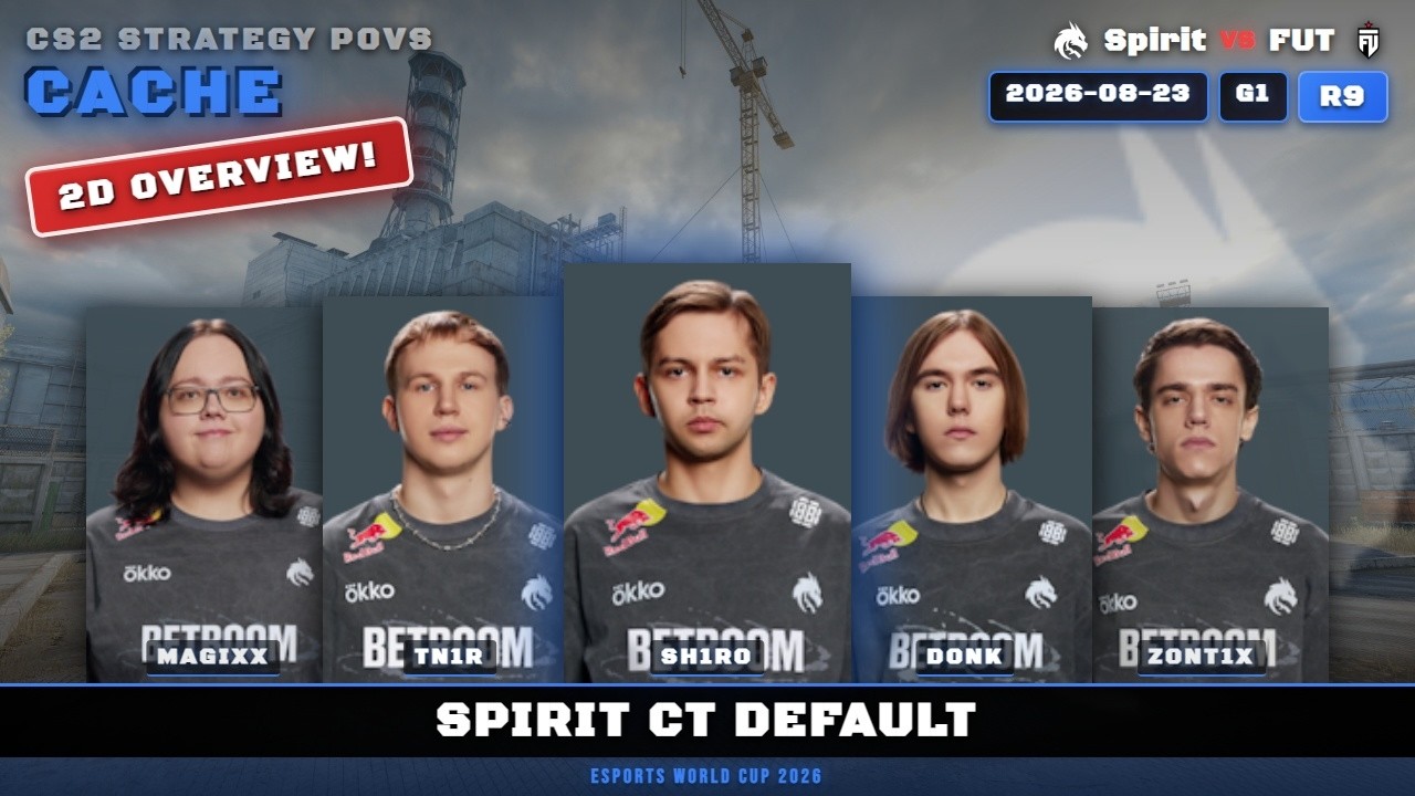 Spirit CT Default vs FUT - Cache - Esports World Cup 2026