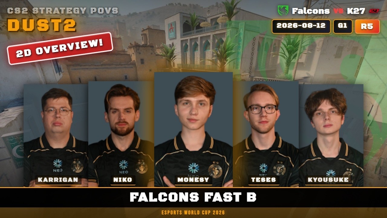 Falcons Fast B vs K27 - Dust2 - Esports World Cup 2026