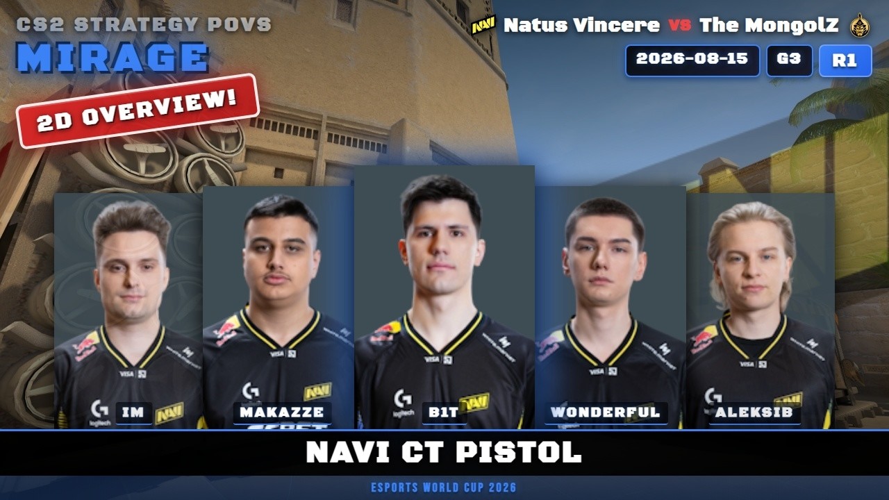 NaVi CT Pistol vs The MongolZ - Mirage - Esports World Cup 2026