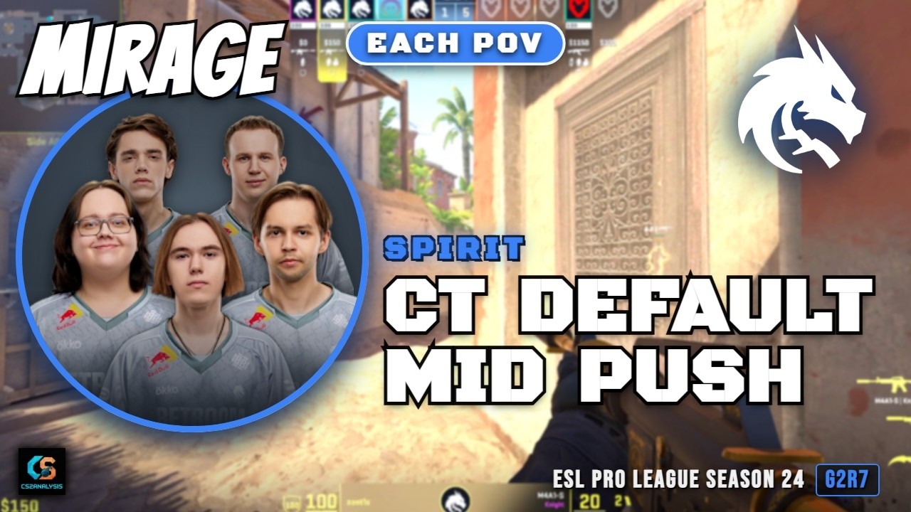 Spirit CT Default Mid Push vs MOUZ - Mirage - ESL Pro League Season 24