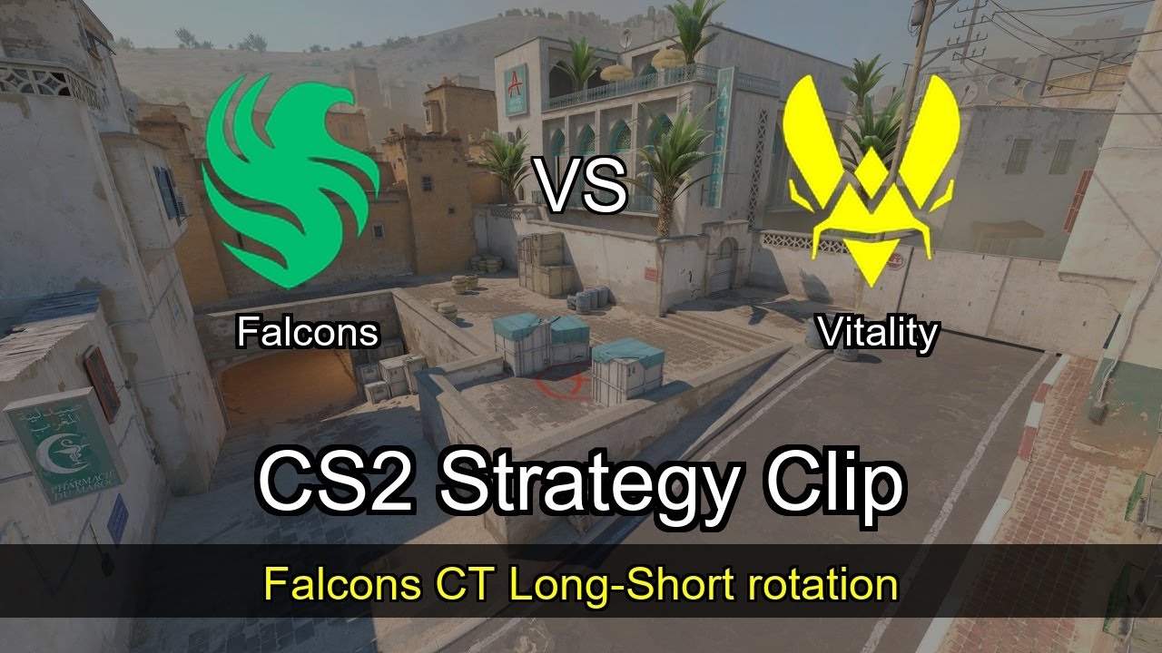 Falcons CT Long-Short rotation vs Vitality - Dust2 - ESL Pro League Season 22