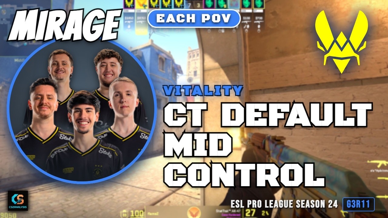 Vitality CT Default Mid Control vs Falcons - Mirage - ESL Pro League Season 24