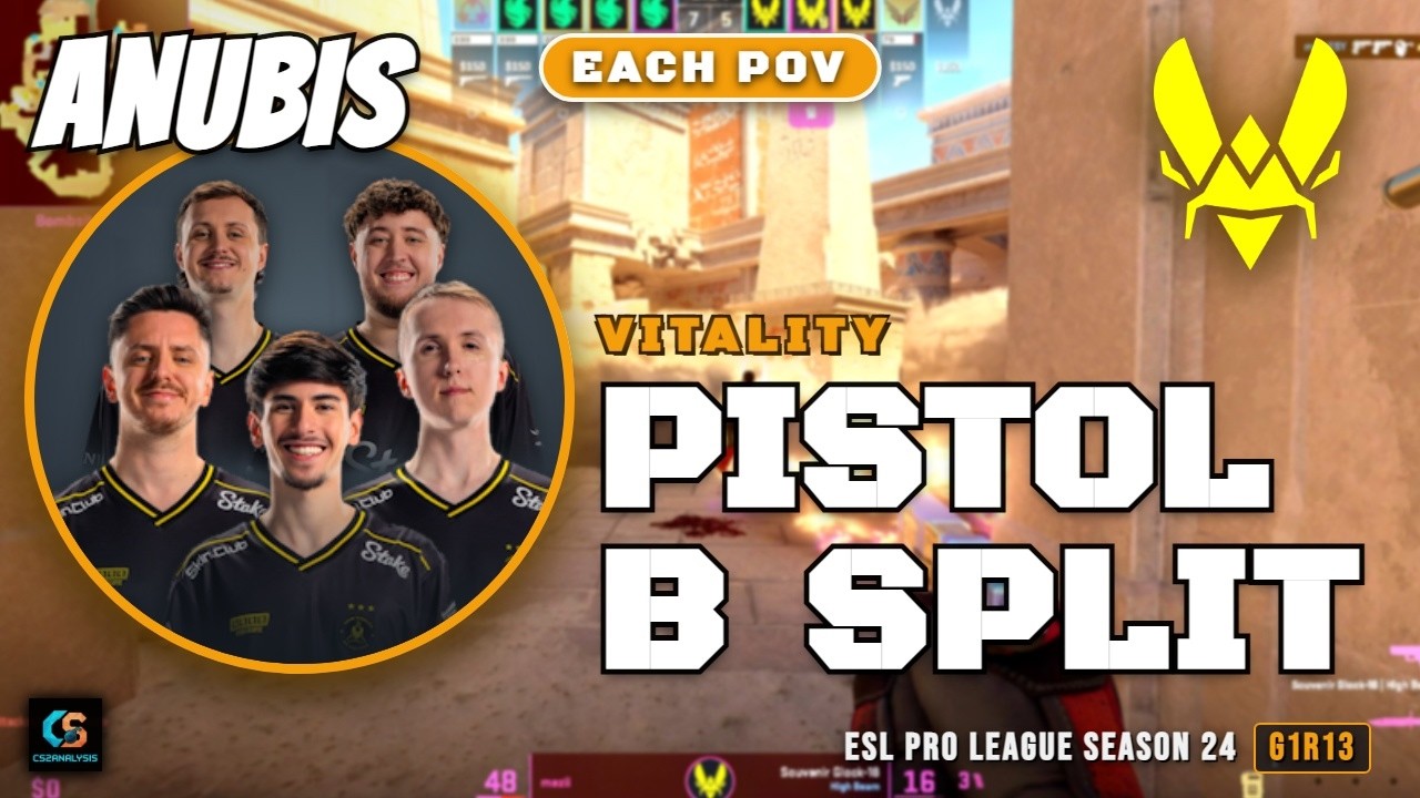 Vitality Pistol B Split vs Falcons - Anubis - ESL Pro League Season 24