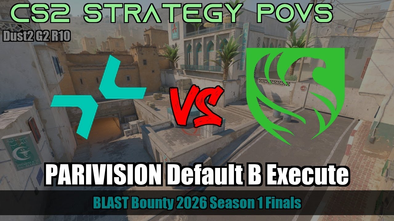 PARIVISION Default B Execute vs Falcons - Dust2 - BLAST Bounty 2026 Season 1 Finals