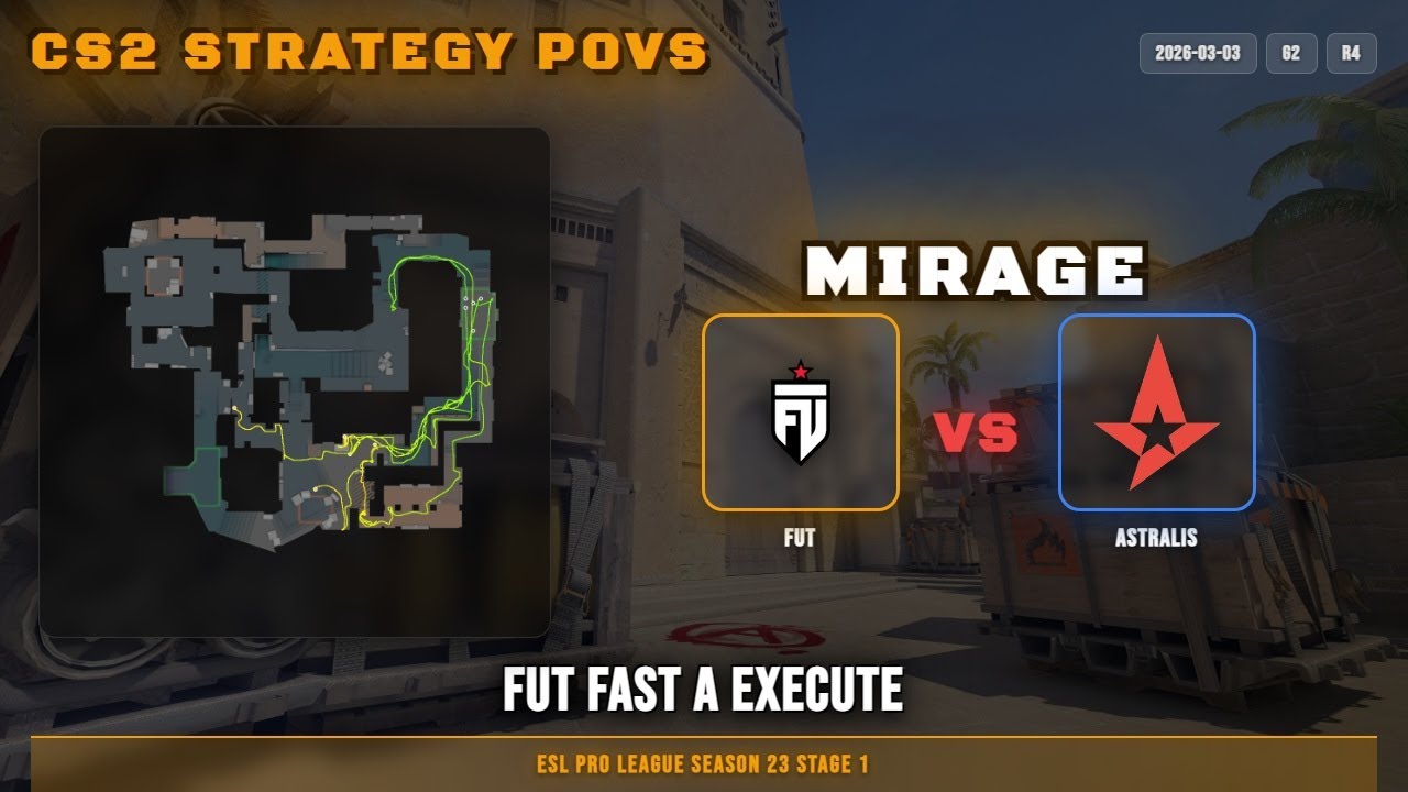 FUT Fast A Execute vs Astralis - Mirage - ESL Pro League Season 23 Stage 1