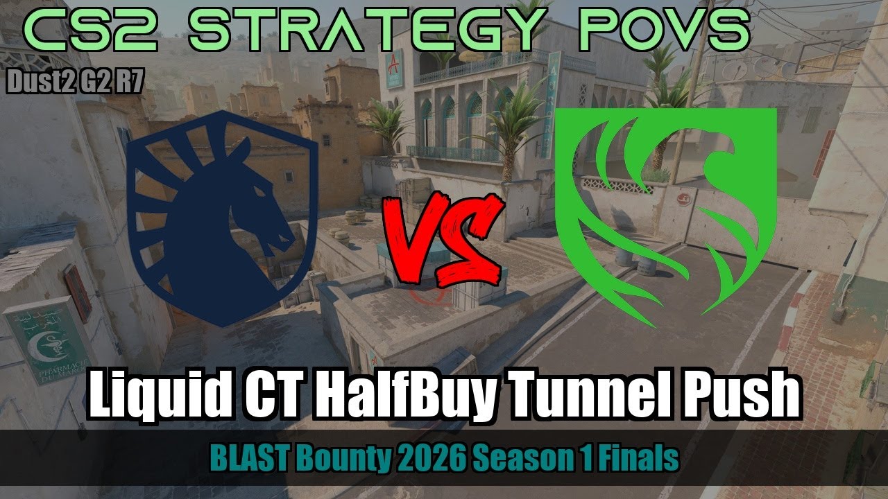 Liquid CT HalfBuy Tunnel Push vs Falcons - Dust2 - BLAST Bounty 2026 Season 1 Finals