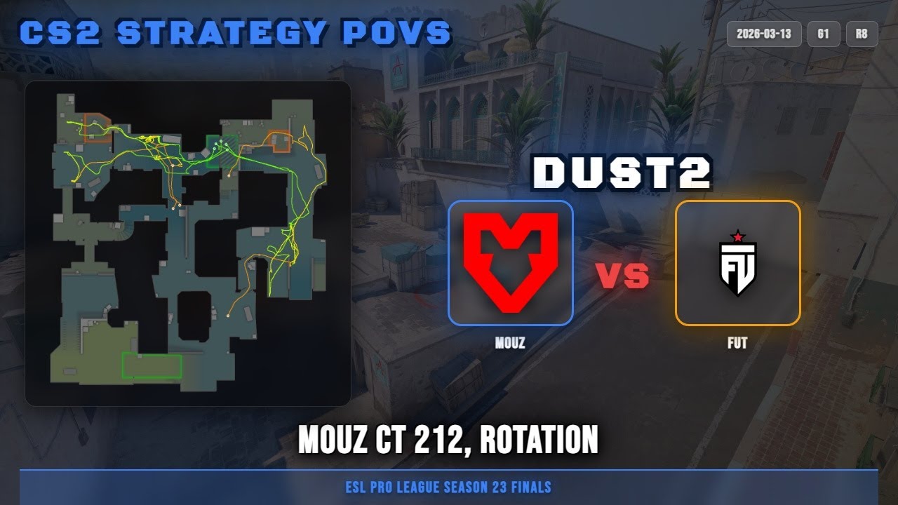 MOUZ CT 212, rotation vs FUT - Dust2 - ESL Pro League Season 23 Finals