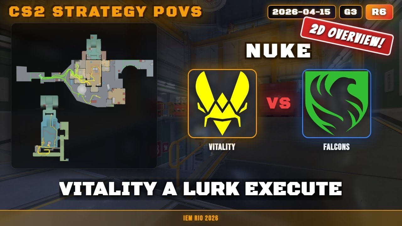 Vitality A Lurk Execute vs Falcons - Nuke - IEM Rio 2026