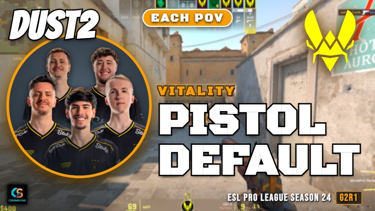 Vitality Pistol Default vs Falcons - Dust2 - ESL Pro League Season 24