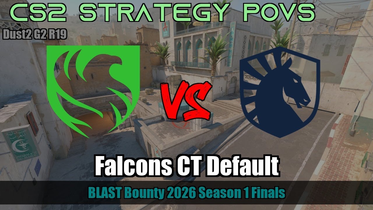Falcons CT Default, dealing Mid to B vs Liquid - Dust2 - BLAST Bounty 2026 Season 1 Finals