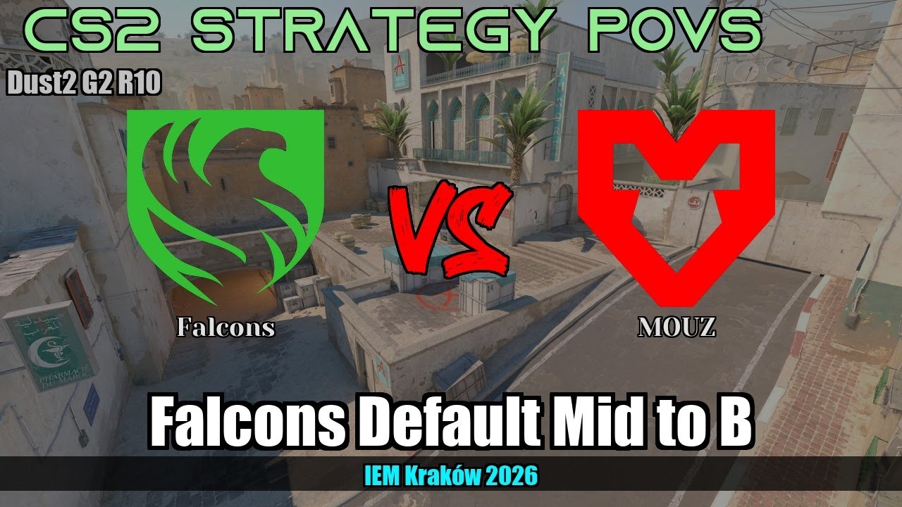 Falcons Default Mid to B vs MOUZ - Dust2 - IEM Kraków 2026
