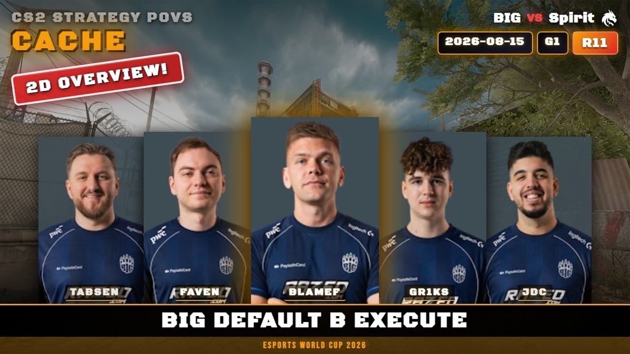 BIG Default B Execute vs Spirit - Cache - Esports World Cup 2026