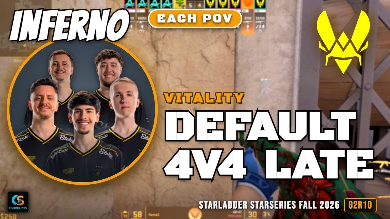 Vitality Default 4v4 Late, lurk rotation vs Aurora - Inferno - StarLadder StarSeries Fall 2026