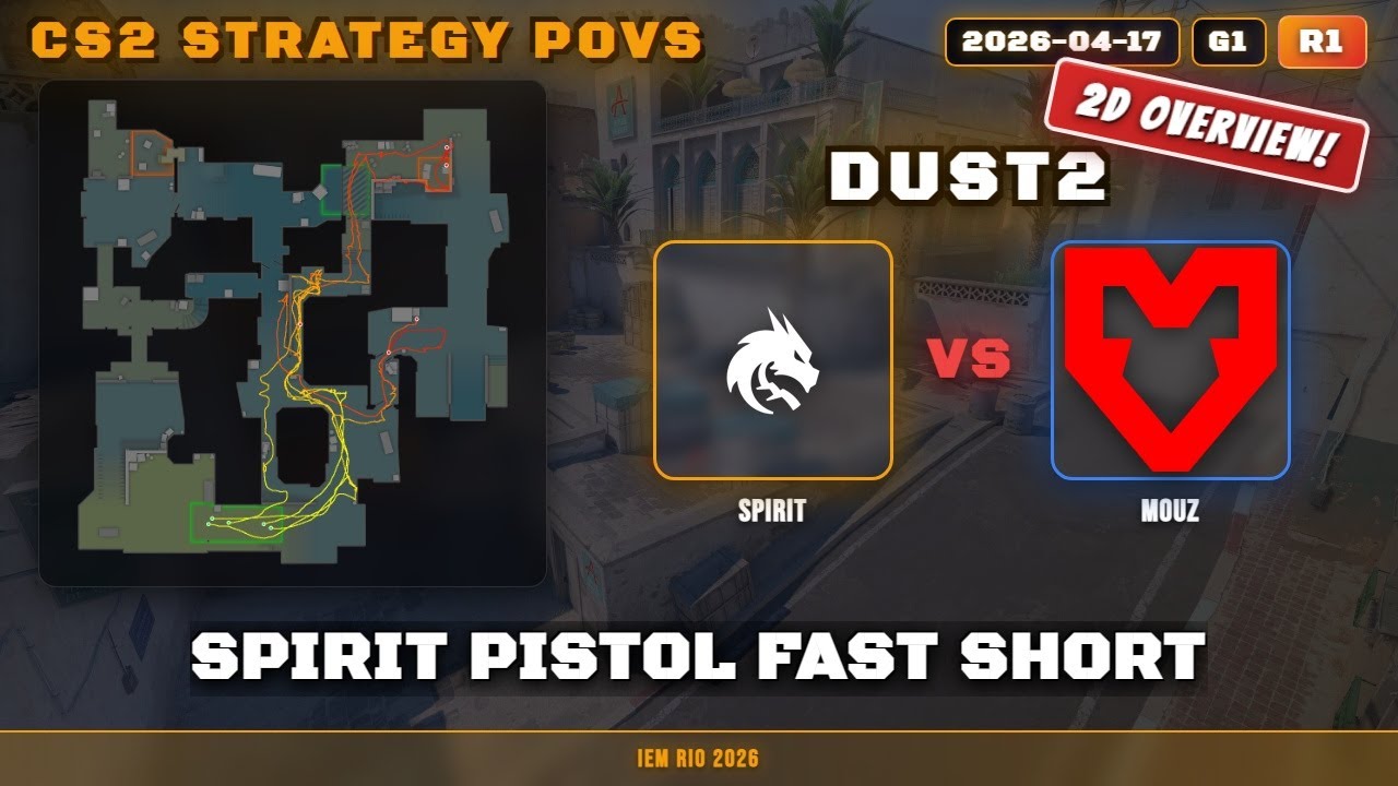 Spirit Pistol Fast Short vs MOUZ - Dust2 - IEM Rio 2026