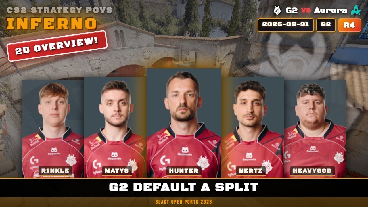 G2 Default A Split vs Aurora - Inferno - BLAST Open Porto 2026