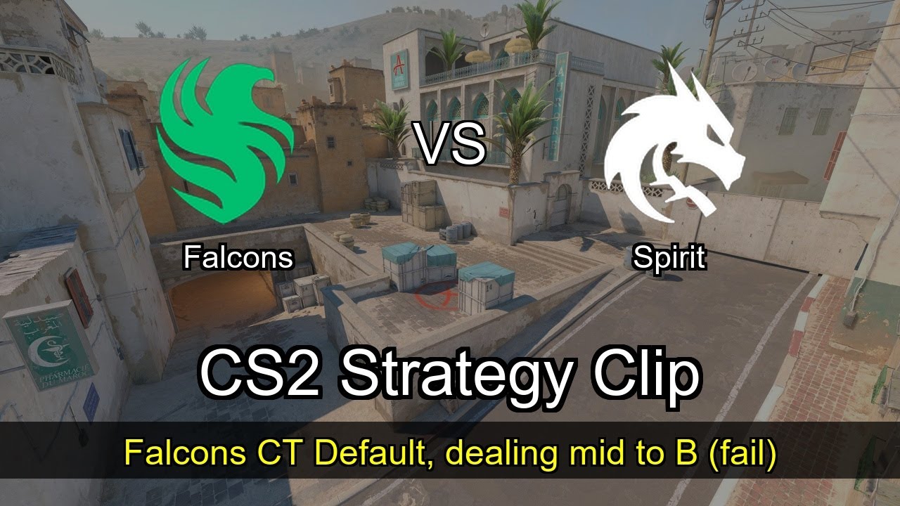 Falcons CT Default, dealing mid to B (fail) vs Spirit - Dust2 - IEM Chengdu 2025