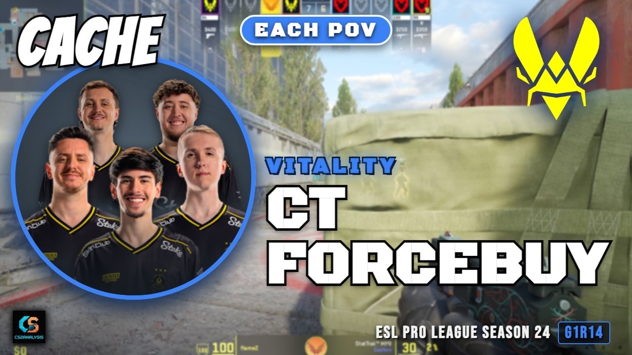 Vitality CT ForceBuy vs MOUZ - Cache - ESL Pro League Season 24