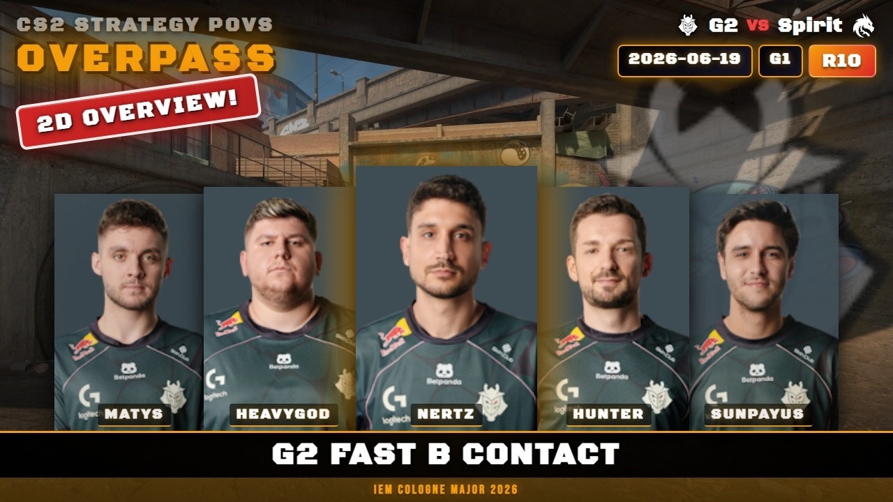 G2 Fast B Contact vs Spirit - Overpass - IEM Cologne Major 2026
