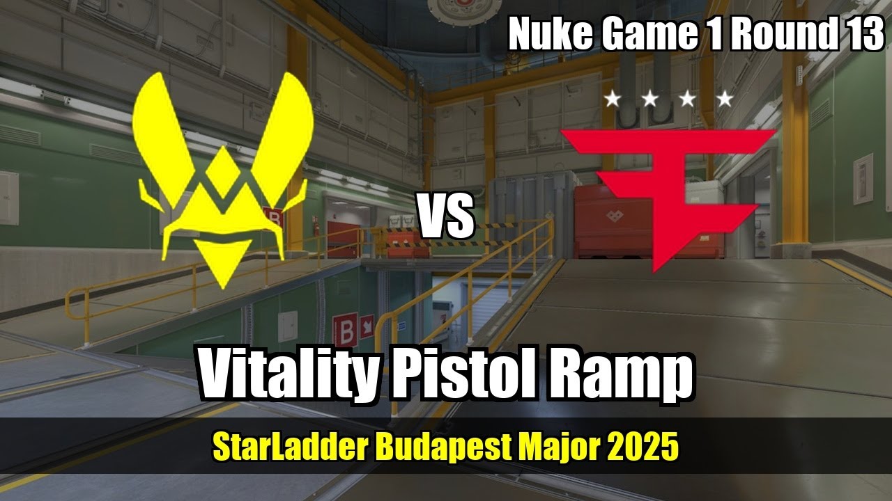 Vitality Pistol Ramp, good decision but jcobbb vs FaZe - Nuke - StarLadder Budapest Major 2025