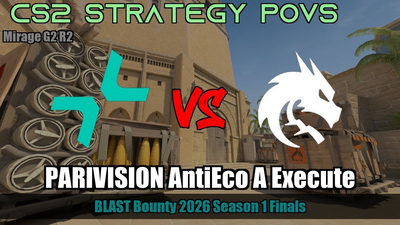 PARIVISION AntiEco A Execute vs Spirit - Mirage - BLAST Bounty 2026 Season 1 Finals