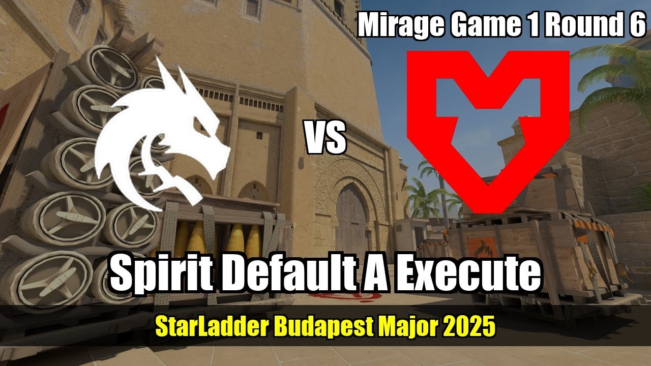 Spirit Default A Execute vs MOUZ - Mirage - StarLadder Budapest Major 2025