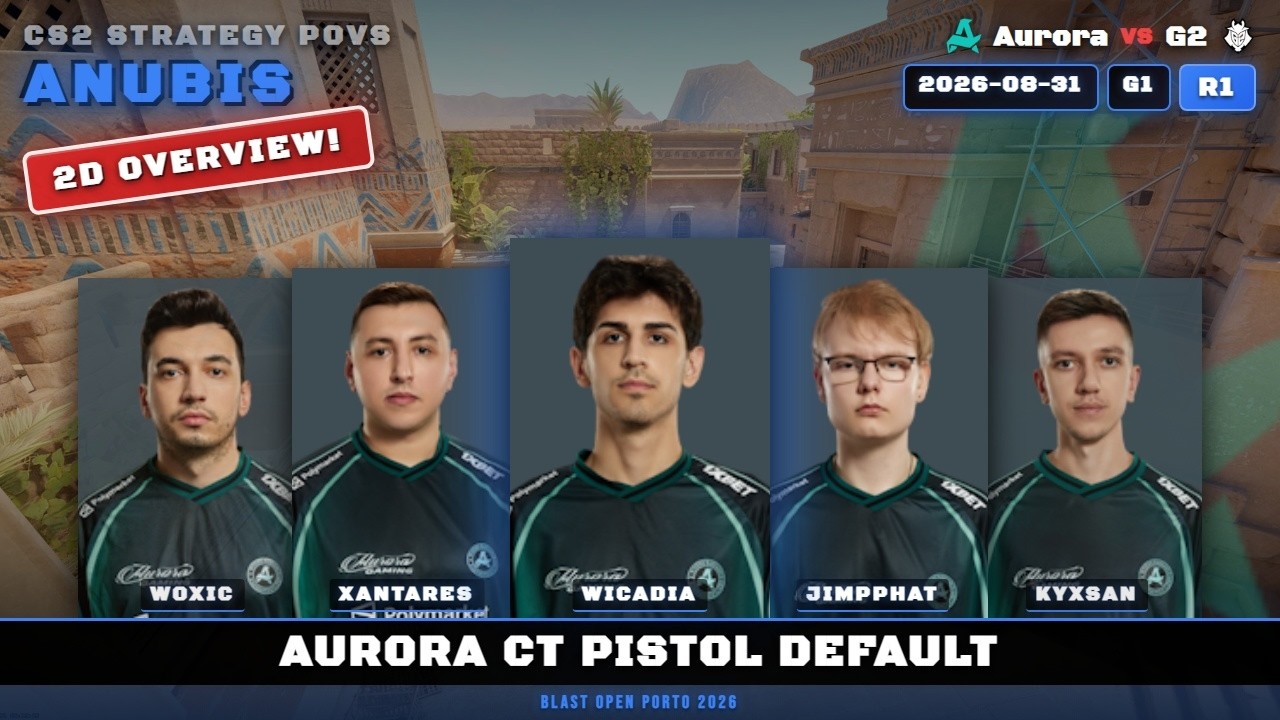 Aurora CT Pistol Default vs G2 - Anubis - BLAST Open Porto 2026