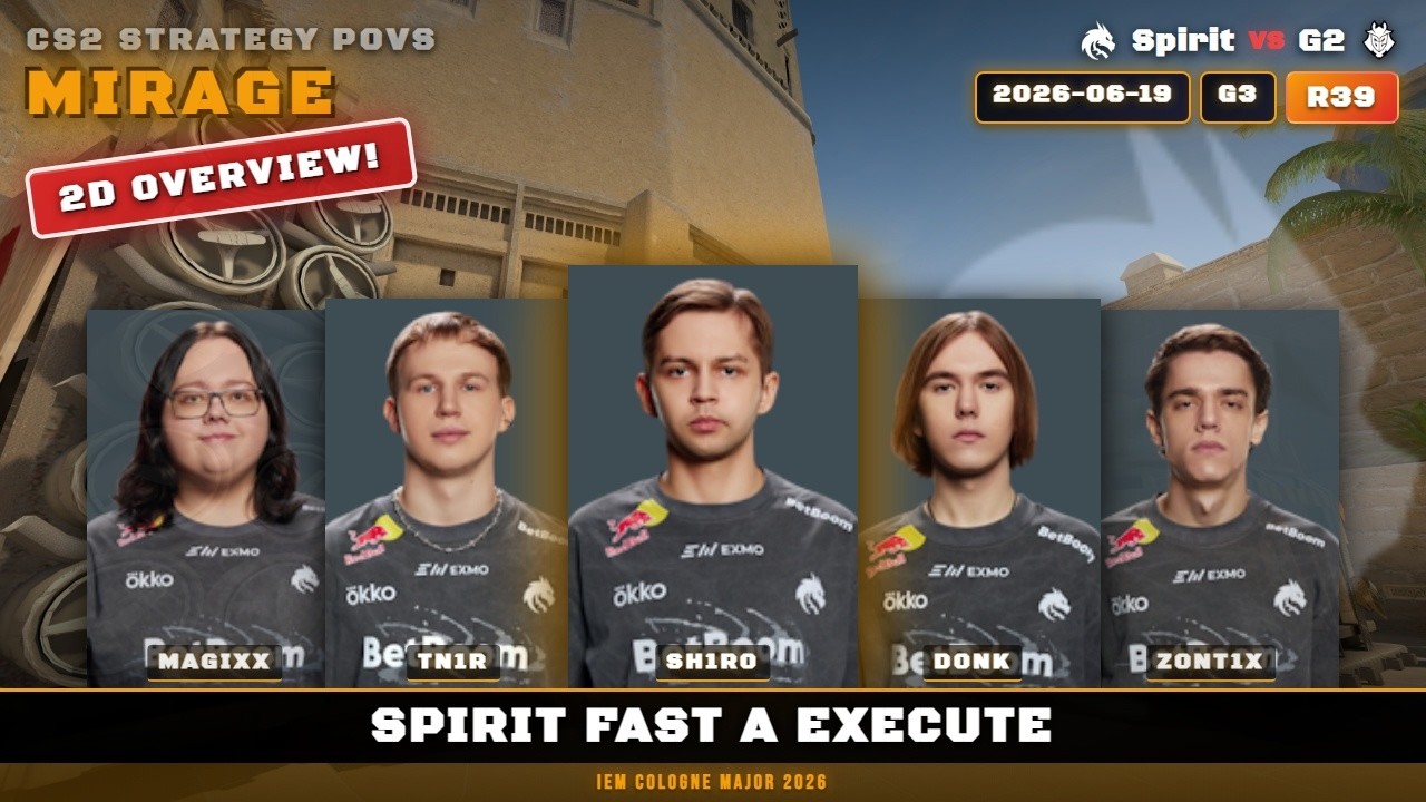 Spirit Fast A Execute vs G2 - Mirage - IEM Cologne Major 2026
