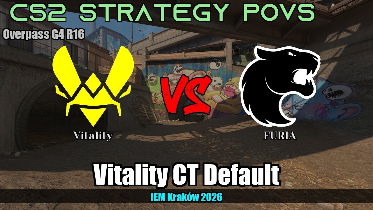 Vitality CT Default, how disastrous backstab happened vs FURIA - Overpass - IEM Kraków 2026