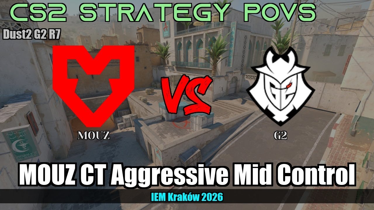 MOUZ CT Aggressive Mid Control vs G2 - Dust2 - IEM Kraków 2026