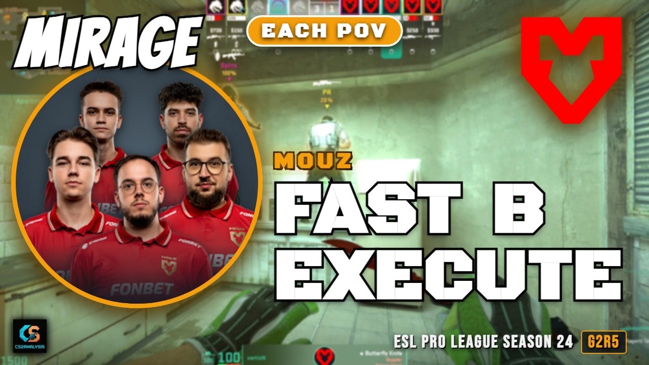 MOUZ Fast B Execute vs Spirit - Mirage - ESL Pro League Season 24