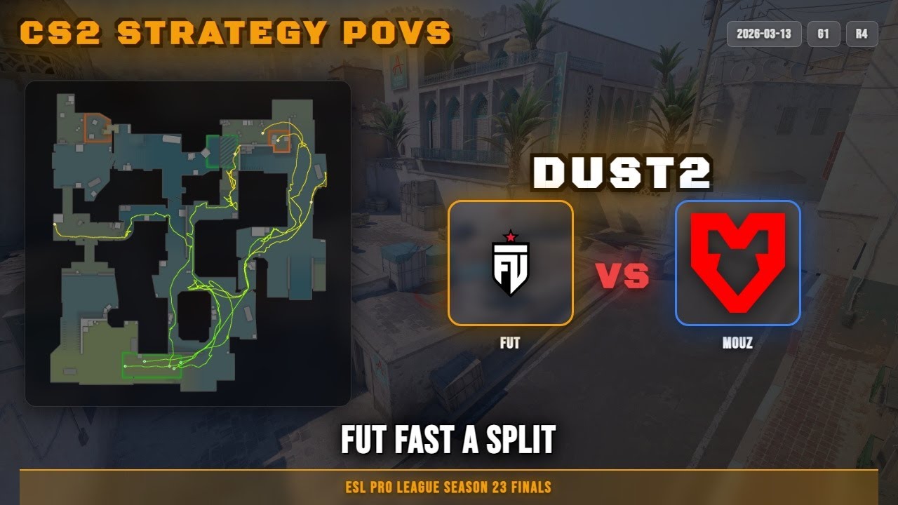 FUT Fast A Split vs MOUZ - Dust2 - ESL Pro League Season 23 Finals