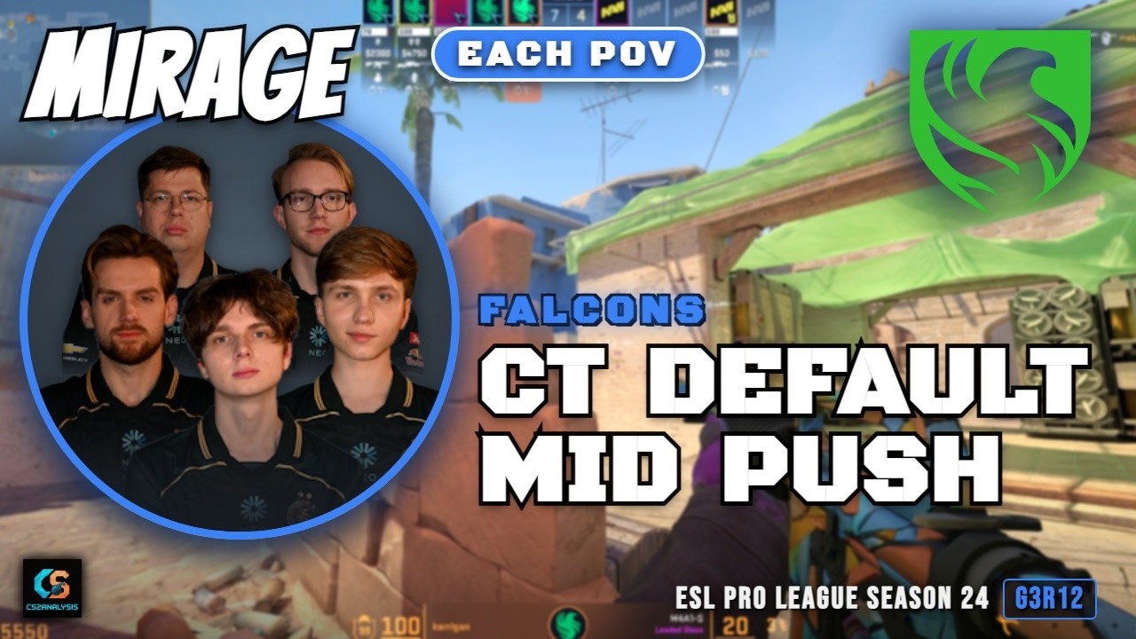 Falcons CT Default Mid Push vs Natus Vincere - Mirage - ESL Pro League Season 24