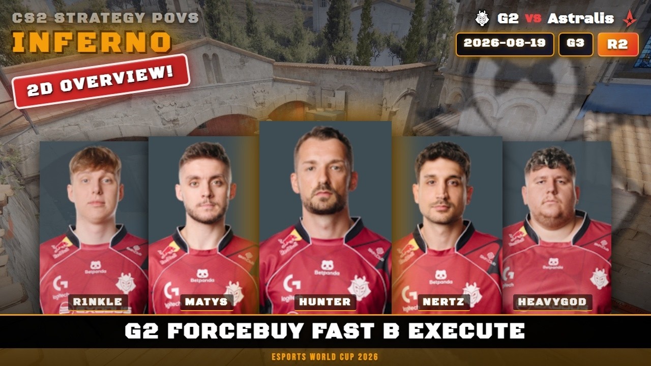 G2 ForceBuy Fast B Execute vs Astralis - Inferno - Esports World Cup 2026