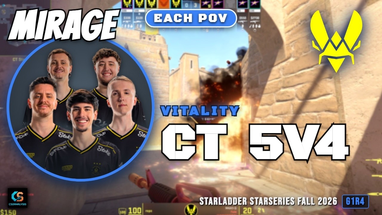 Vitality CT 5v4, missed window smoke vs magic - Mirage - StarLadder StarSeries Fall 2026