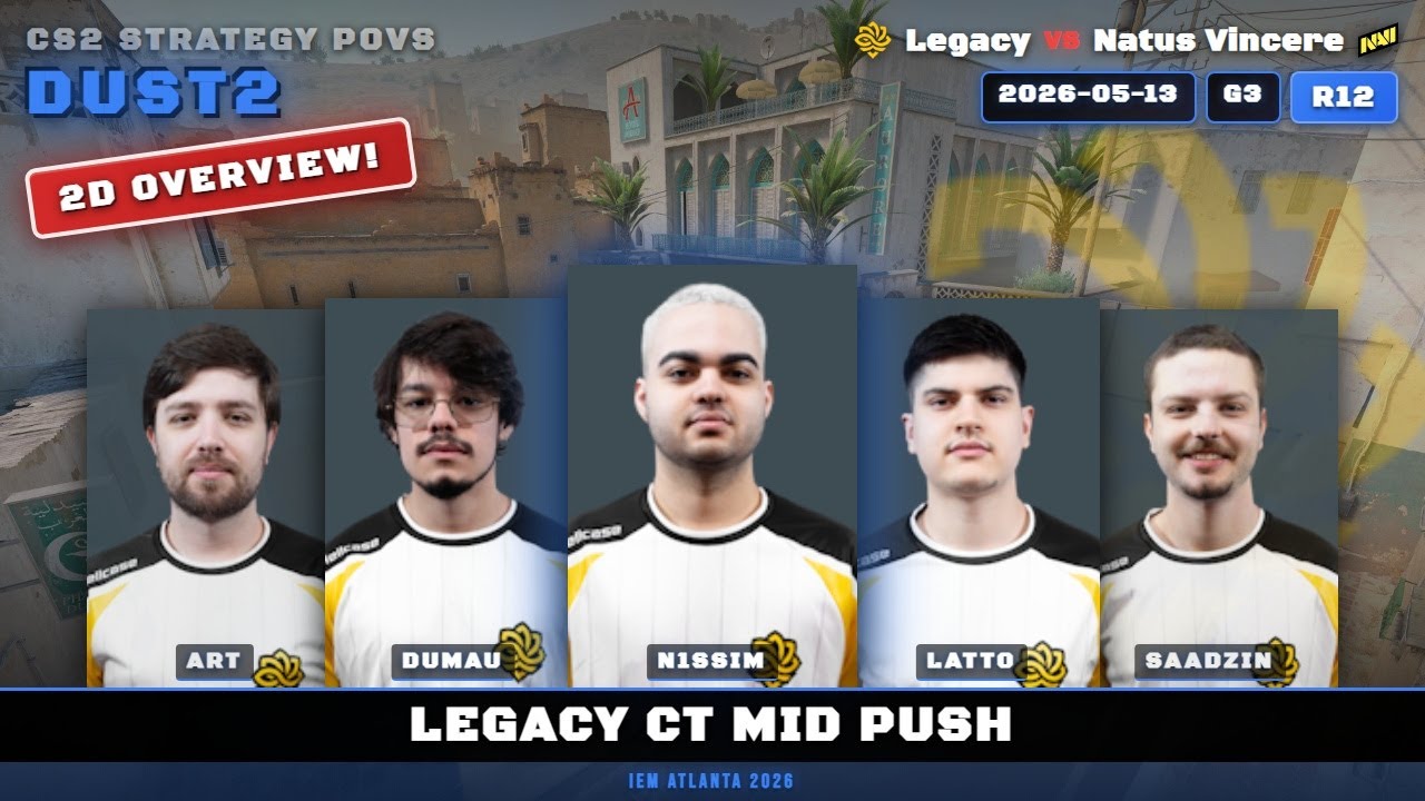 Legacy CT Mid Push vs Natus Vincere - Dust2 - IEM Atlanta 2026