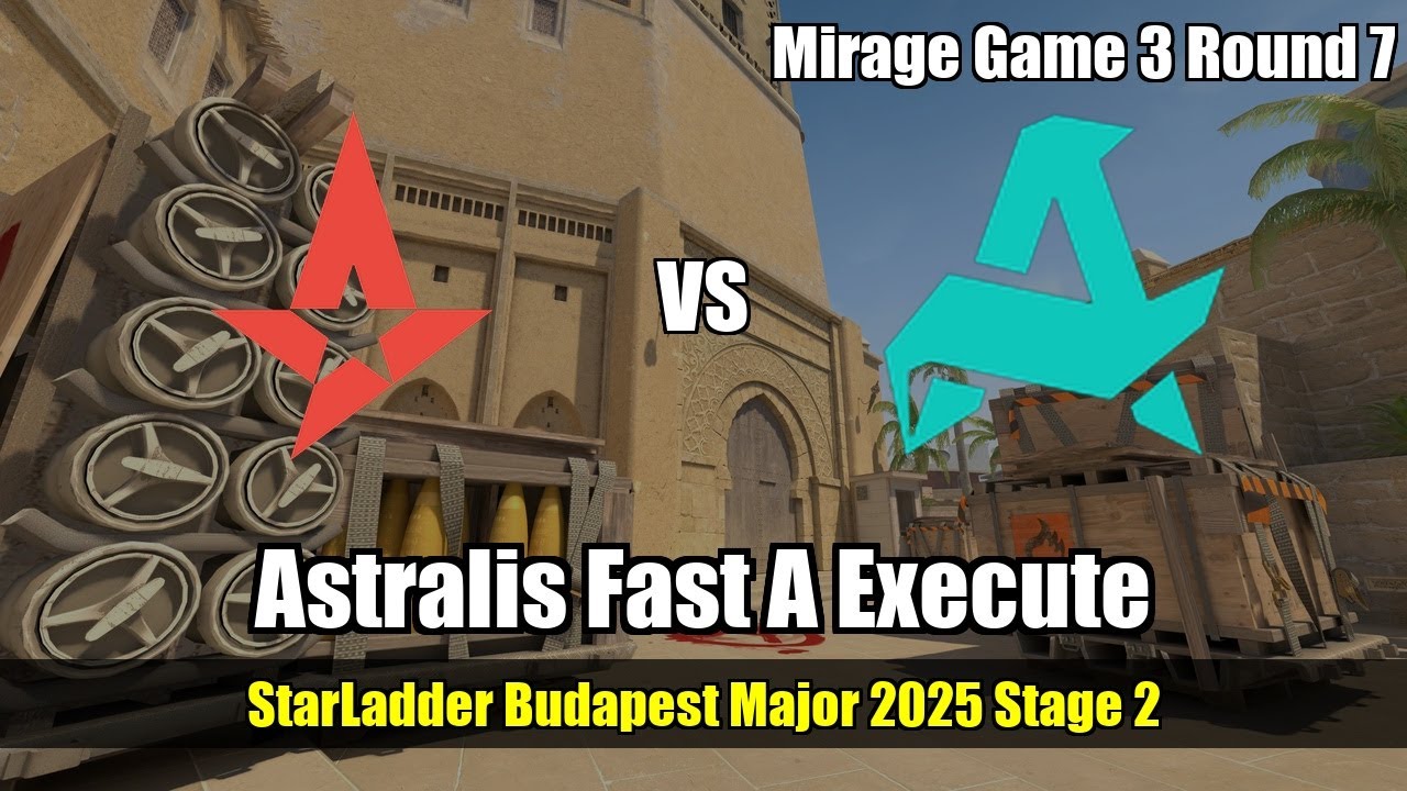 Astralis Fast A Execute vs Aurora - Mirage - StarLadder Budapest Major 2025 Stage 2
