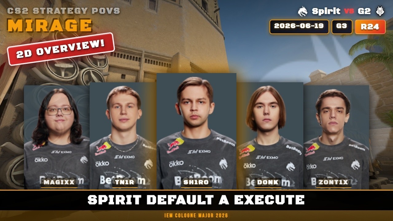 Spirit Default A Execute vs G2 - Mirage - IEM Cologne Major 2026