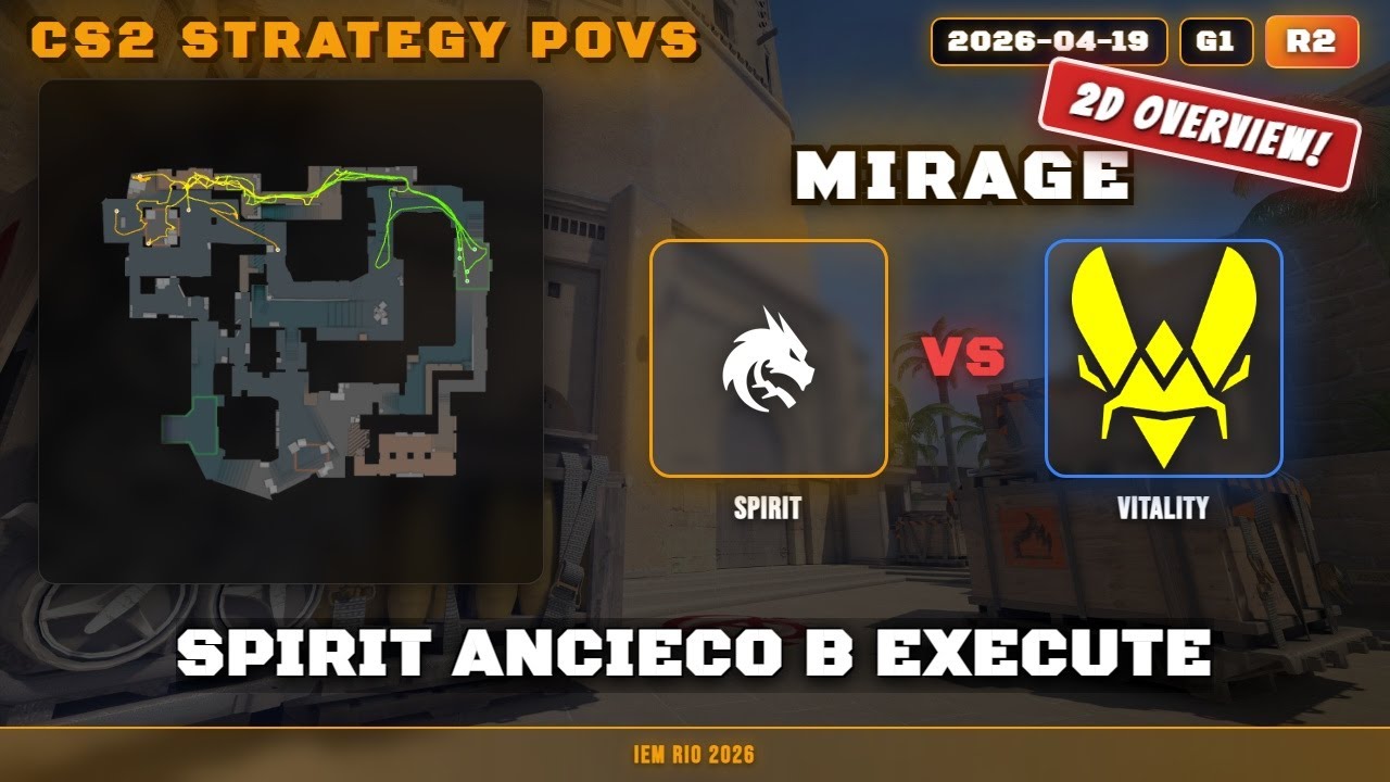 Spirit AnciEco B Execute vs Vitality - Mirage - IEM Rio 2026