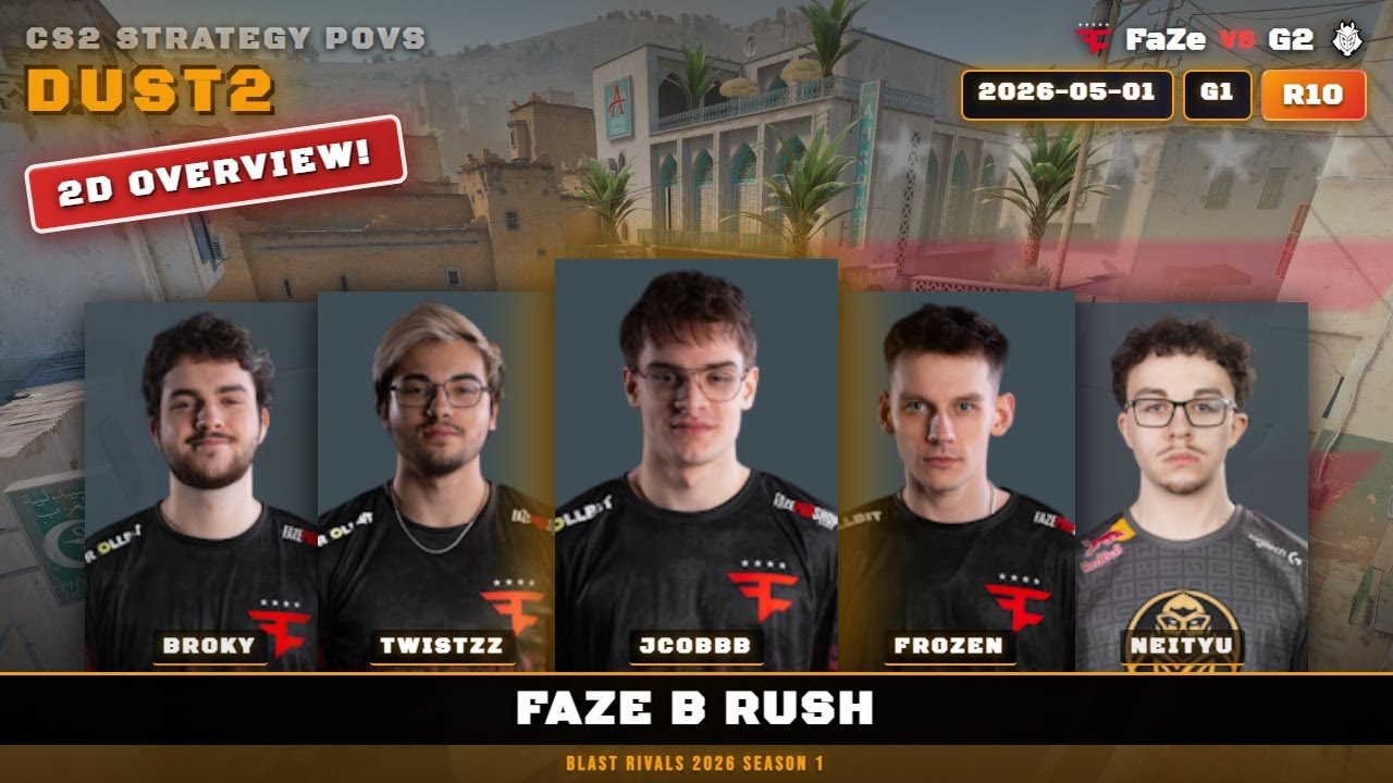 FaZe B Rush vs G2 - Dust2 - BLAST Rivals 2026 Season 1