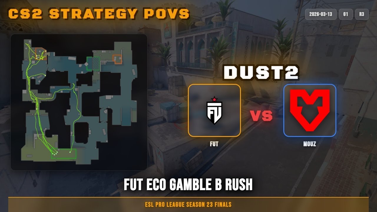 FUT Eco Gamble B Rush vs MOUZ - Dust2 - ESL Pro League Season 23 Finals